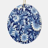 Indigo Blue Flowers Keramisch Ornament (Links)
