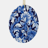 Indigo Blue Flowers Keramisch Ornament (Rechts)