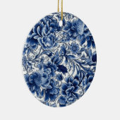 Indigo Blue Flowers Keramisch Ornament (Rechts)