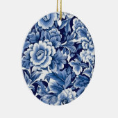 Indigo Blue Flowers Keramisch Ornament (Rechts)