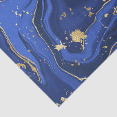 Indigo Blue Liquid Marged Waterverf Tissuepapier (Detail)