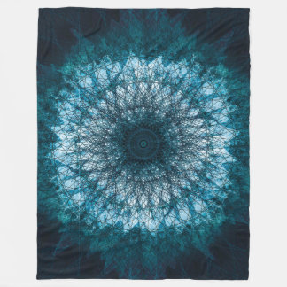 Indigo Blue Mandala Fleece Deken