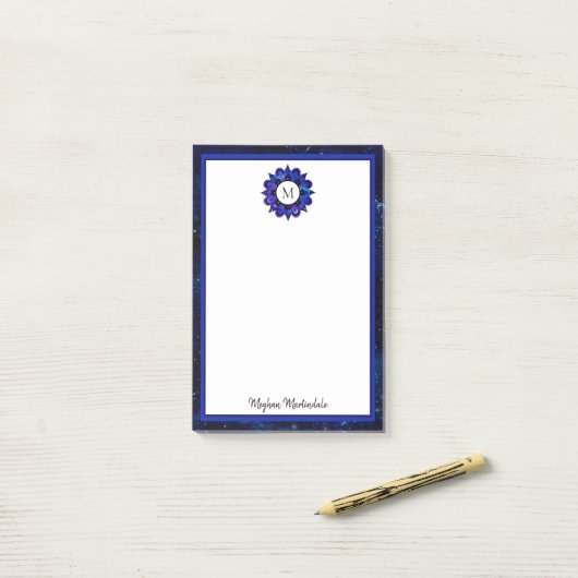Indigo Blue Outer Space Galaxy Post-it® Notes (Op bureau)