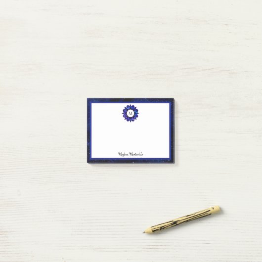 Indigo Blue Outer Space Galaxy Post-it® Notes (Op bureau)