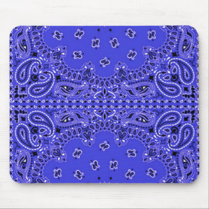 Indigo Blue Paisley Western Bandana Scarf Print Muismat