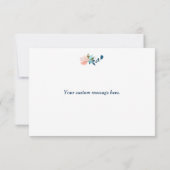 Indigo Blue Peach Rozen Weddenschap Bedankt (Achterkant)