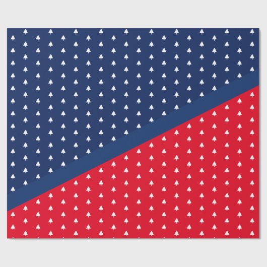 Indigo Blue Red White - kerstboompatroon Cadeaupapier (Vlak)