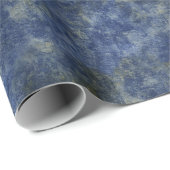 Indigo Blue Rustic Texture Cadeaupapier (Rol Hoek)