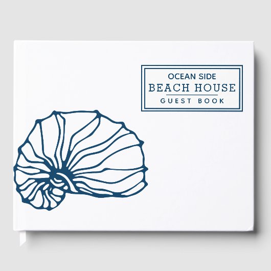 Indigo Blue Seashell - Beach House Vakantiehuis Gastenboek (Voorkant)