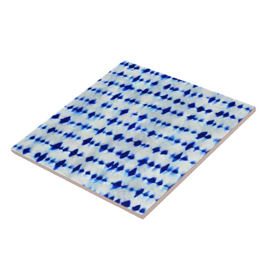 Indigo Blue Shibori Pattern Tegeltje (Zijkant)