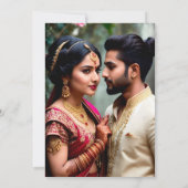 Indigo Blue Silver Henna Foto na bruiloft Kaart (Achterkant)