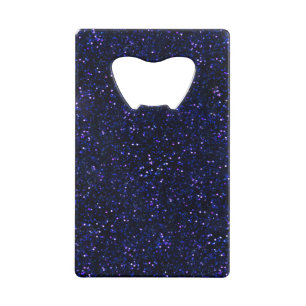 Indigo Blue Starry Midnight Glitter Kredietkaart Flessenopener