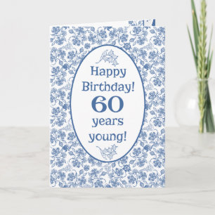 Indigo Blue sur la carte Floral Blanc 60e Annivers