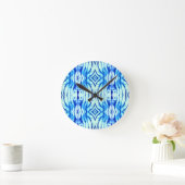 Indigo Blue Tie Dye Wall klok (Huis)