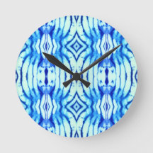 Indigo Blue Tie Dye Wall klok