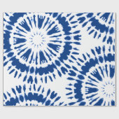 Indigo Blue Tie Dye Wrapping Paper Cadeaupapier (Vlak)