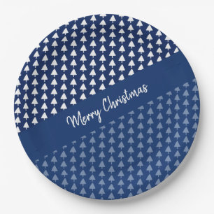 Indigo Blue Tree Waterverf Kunst Papieren Bordje