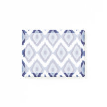 Indigo Blue Tribal Ikat Diamond White Chevron