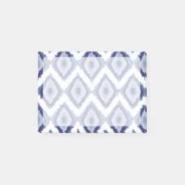 Indigo Blue Tribal Ikat Diamond White Chevron Post-it® Notes