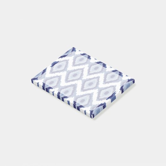 Indigo Blue Tribal Ikat Diamond White Chevron Post-it® Notes (Schuin)