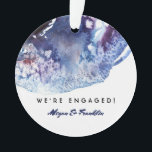 Indigo Blue Watercolor Mariage moderne / Fiançaill<br><div class="desc">Nous sommes des ornements mariages fiançailles ou aquarelles avec des cristaux bleu indigo et violet</div>