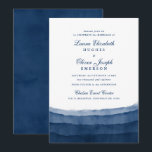 Indigo Blue Watercolor Wedding Invitations<br><div class="desc">Cartes de faire-part de mariage d'aquarelle Indigo,  faisant partie de notre collection de papeterie mariage d'aquarelle moderne teintée à la trempe. Avec des nuances d'indigo / bleu marine qui rappellent l'encre vibrante,  appliquée dans des traits peints de lavage à l'aquarelle riche,  assortis avec du texte classique simple.</div>