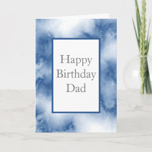 Indigo Blue Waterverf Abstract Kaart