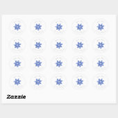 "Indigo Blue Waterverf Abstract Snowflake" Etikett Ronde Sticker (Vel)