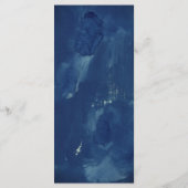 Indigo Blue Waterverf Elegant Wedding Menu (Achterkant)