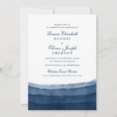 Indigo Blue Waterverf Wedding Invitations Kaart (Voorkant)