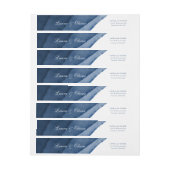 Indigo Blue Waterverf Wedding Wrap-Around Label (Vel)