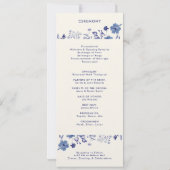 Indigo Blue Wedding Program Kaart (Achterkant)
