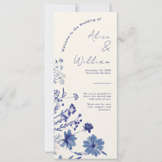 Indigo Blue Wedding Program Kaart