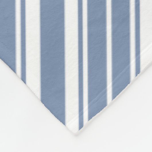 Indigo Blue, White Ticking Stripes Fleece Blanket (Hoek)