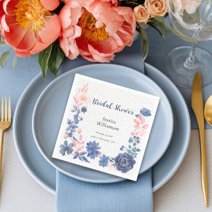 Indigo Blush Bloemen Vrijgezellenfeest Aanpassen Servet