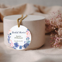 Indigo Blush Florals Bruiloft Uitnodiging Aanpasse