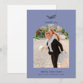 Indigo | Boho Arch Wedding Foto Dank je wel Bedankkaart (Voorkant / Achterkant)