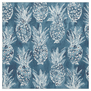 INdigo Boho Hawaiian Patroon Stof