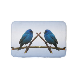 Indigo Bunting Birds Bath Mats Badmat