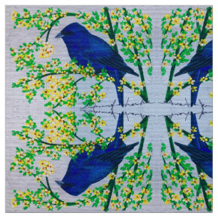 Indigo Bunting Fabric Stof