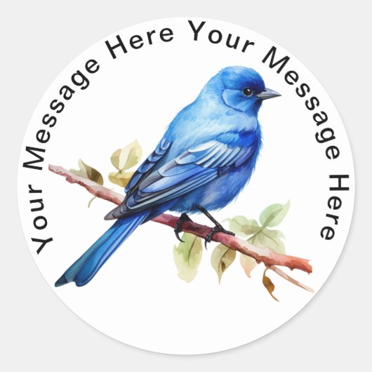 Indigo Bunting Ronde Sticker (Voorkant)