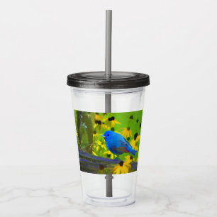 Indigo Bunting Schilderen - Oorspronkelijke vogelk Acryl Drinkbeker