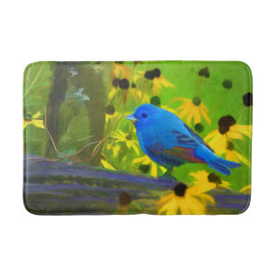 Indigo Bunting Schilderen - Oorspronkelijke vogelk Badmat