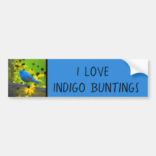 Indigo Bunting Schilderen - Oorspronkelijke vogelk Bumpersticker