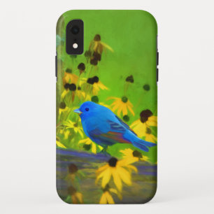 Indigo Bunting Schilderen - Oorspronkelijke vogelk iPhone XR Hoesje