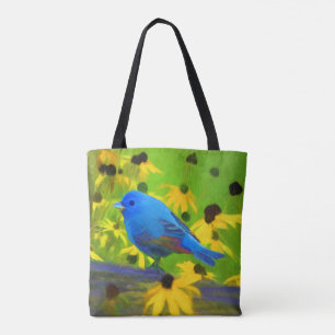 Indigo Bunting Schilderen - Oorspronkelijke vogelk Draagtas