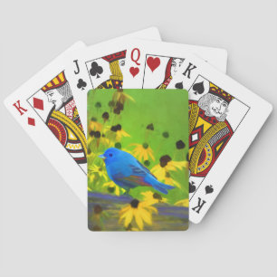 Indigo Bunting Schilderen - Oorspronkelijke vogelk Pokerkaarten