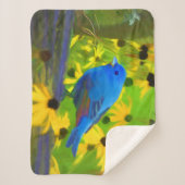 Indigo Bunting Schilderen - Oorspronkelijke vogelk Sherpa Deken (Voorkant)