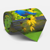 Indigo Bunting Schilderen - Oorspronkelijke vogelk Stropdas (Opgerold)