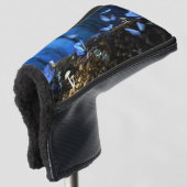 Indigo Butterfly en paddenstoelbos Golfheadcover (3/4 voorkant)